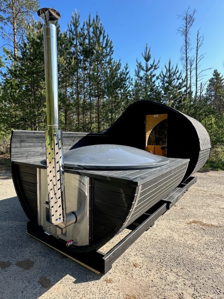 Barrel sauna met hottub, thermohout