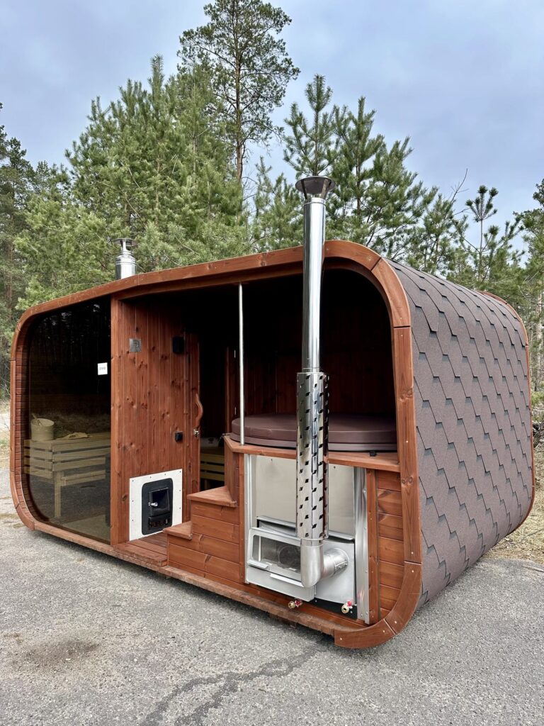 Cabin sauna met hottub, thermohout