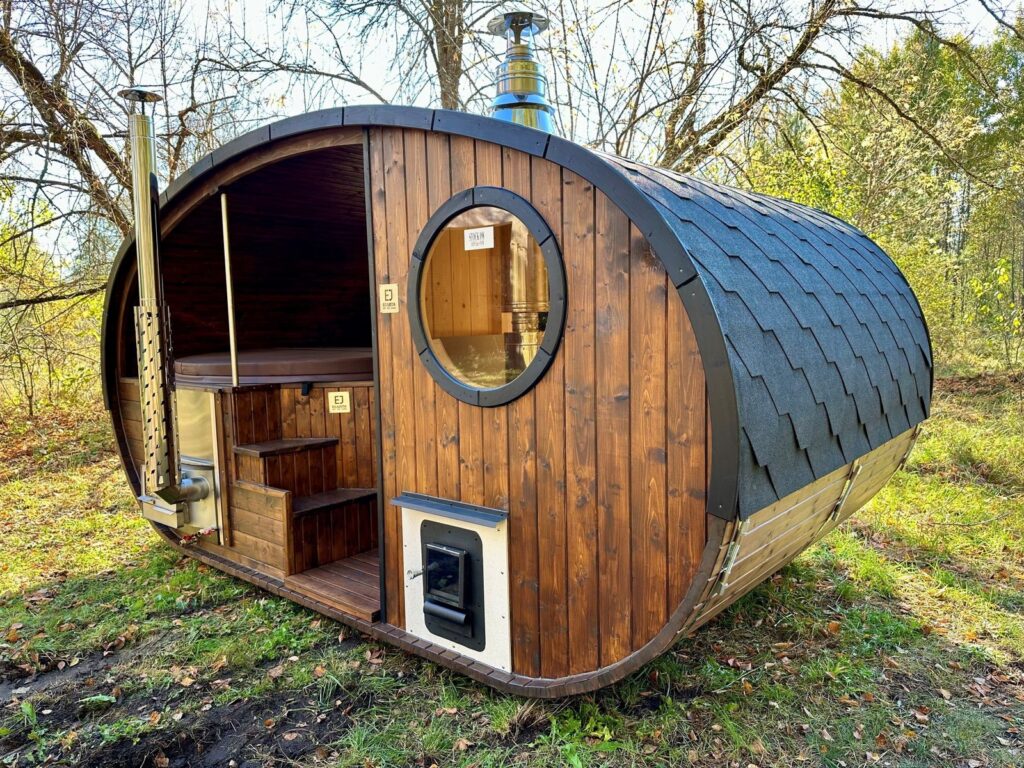 Ellipse sauna met hottub, thermohout